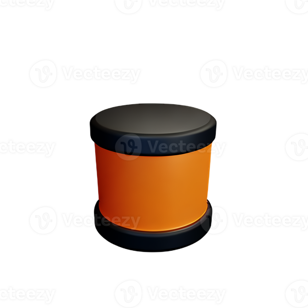 drum 3d rendering icon illustration png