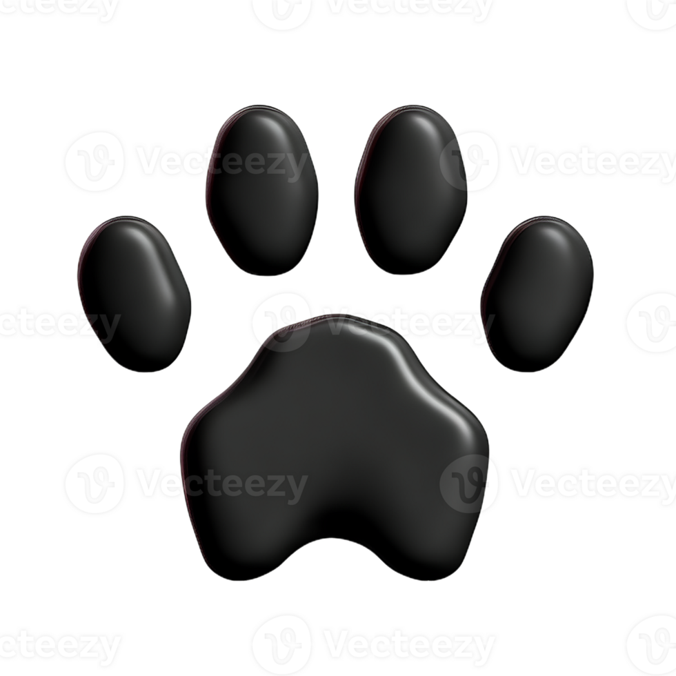 dog paw 3d rendering icon illustration png