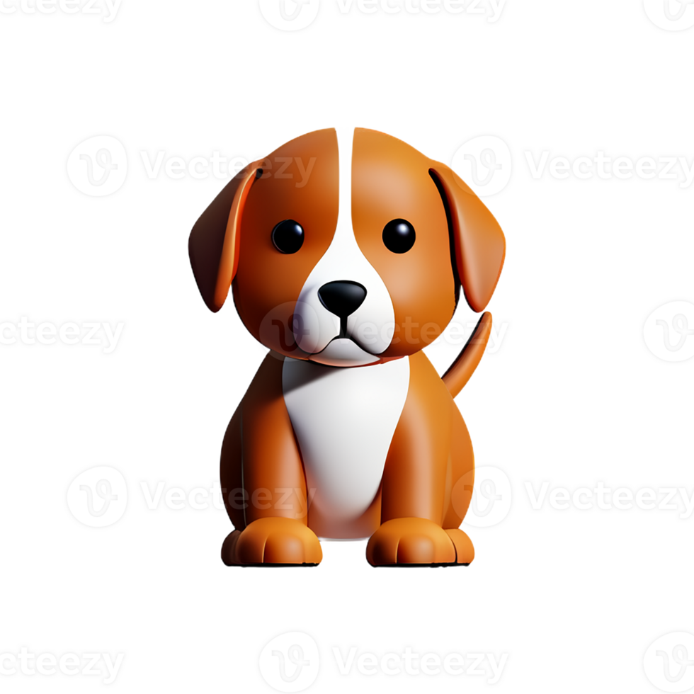 puppy 3d rendering icon illustration png