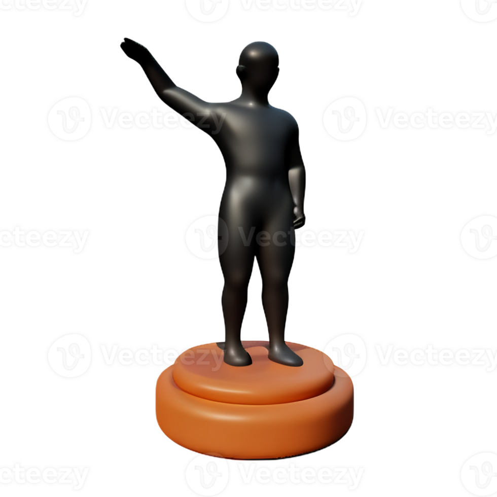 statue 3d rendering icon illustration png
