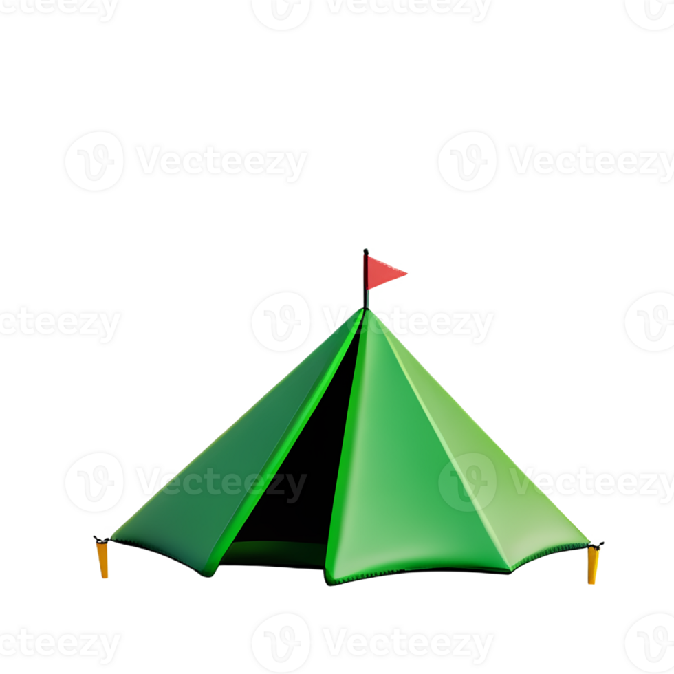 tent 3d rendering icon illustration png