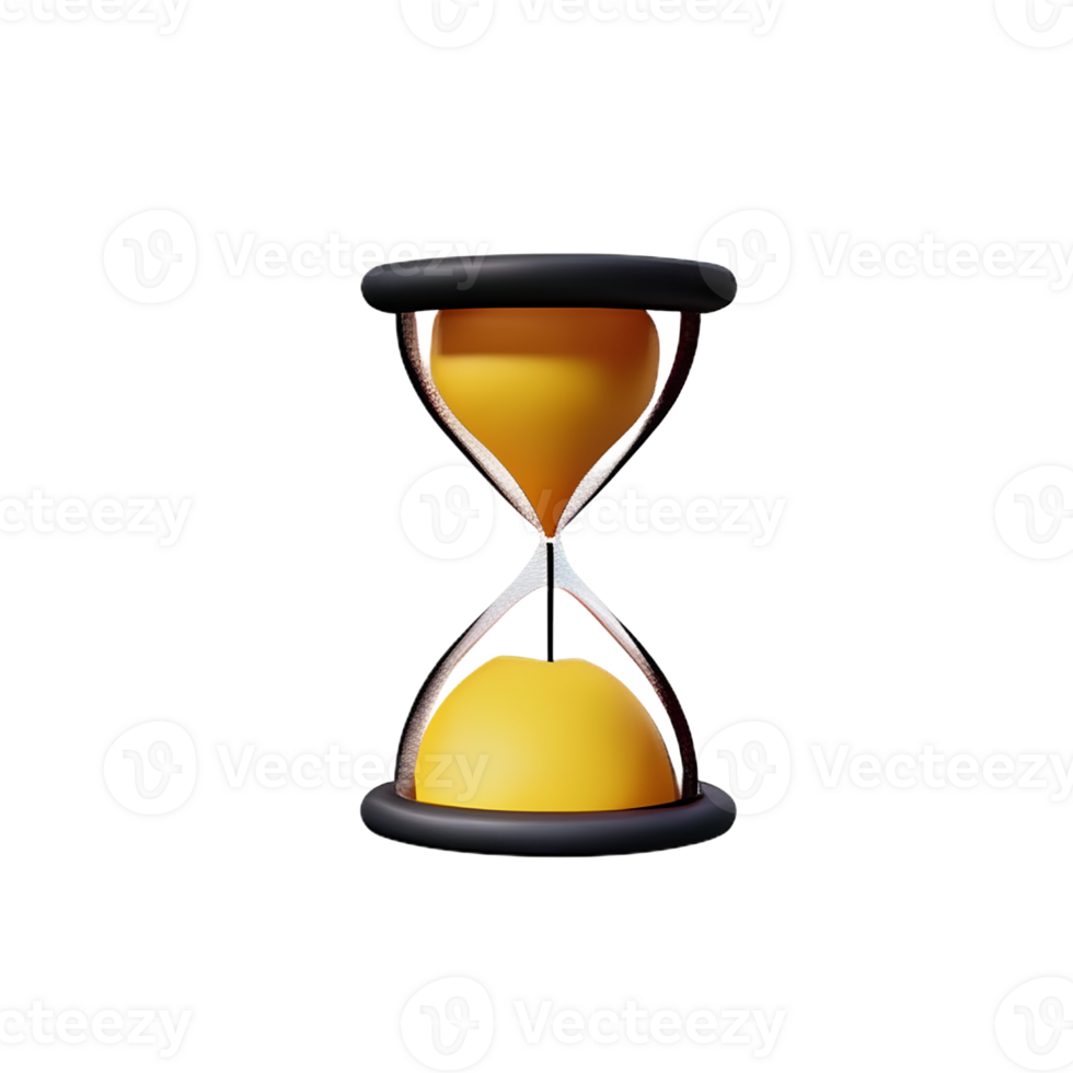 hourglass 3d rendering icon illustration png