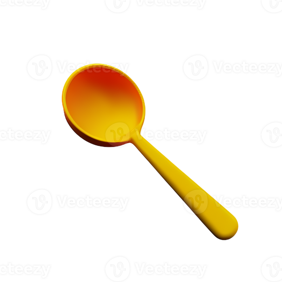 spoon 3d rendering icon illustration png