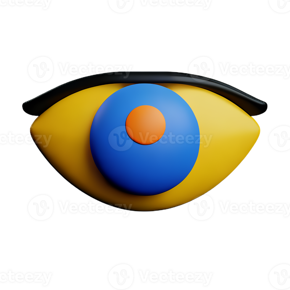 cartoon eyes 3d rendering icon illustration png