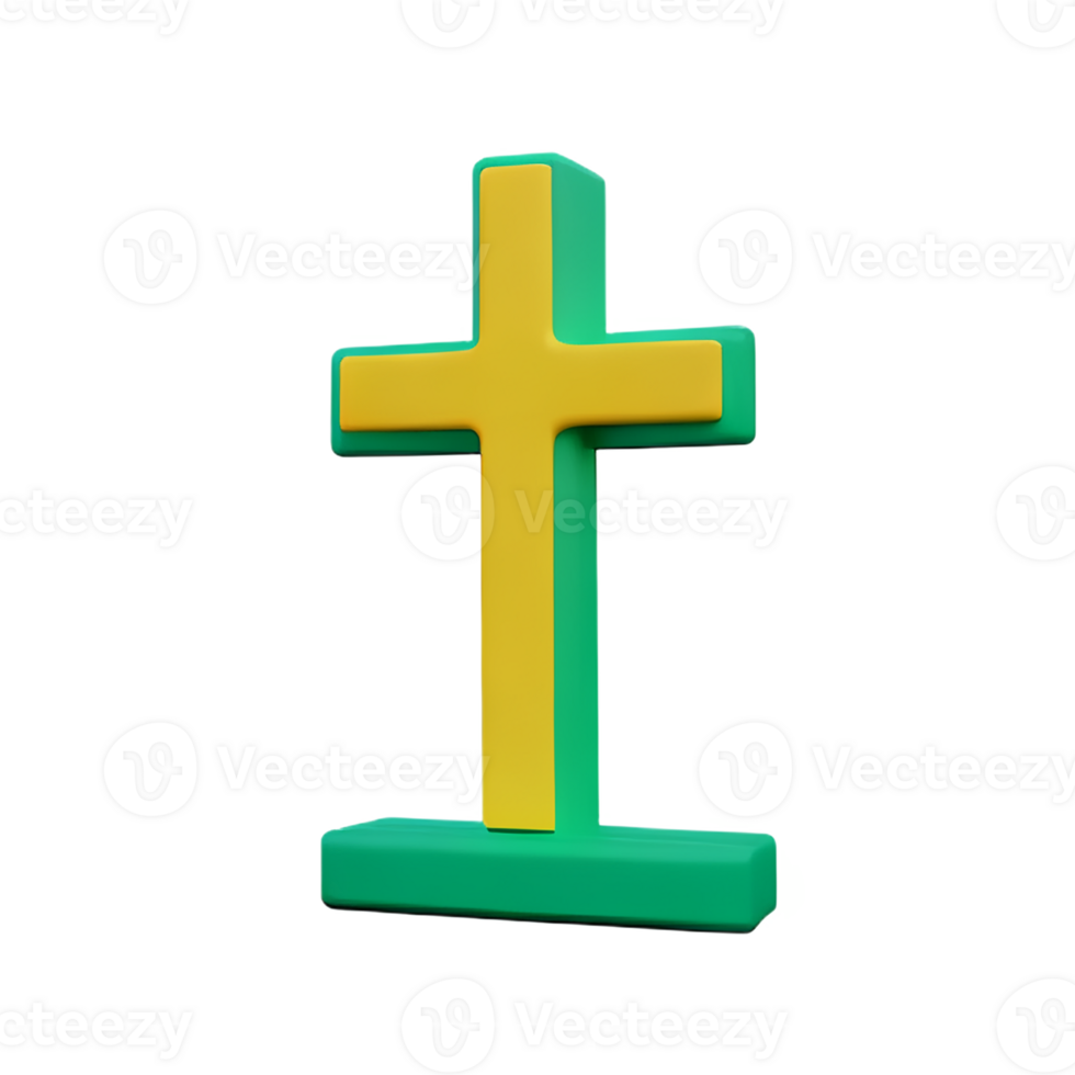 christian cross 3d rendering icon illustration png