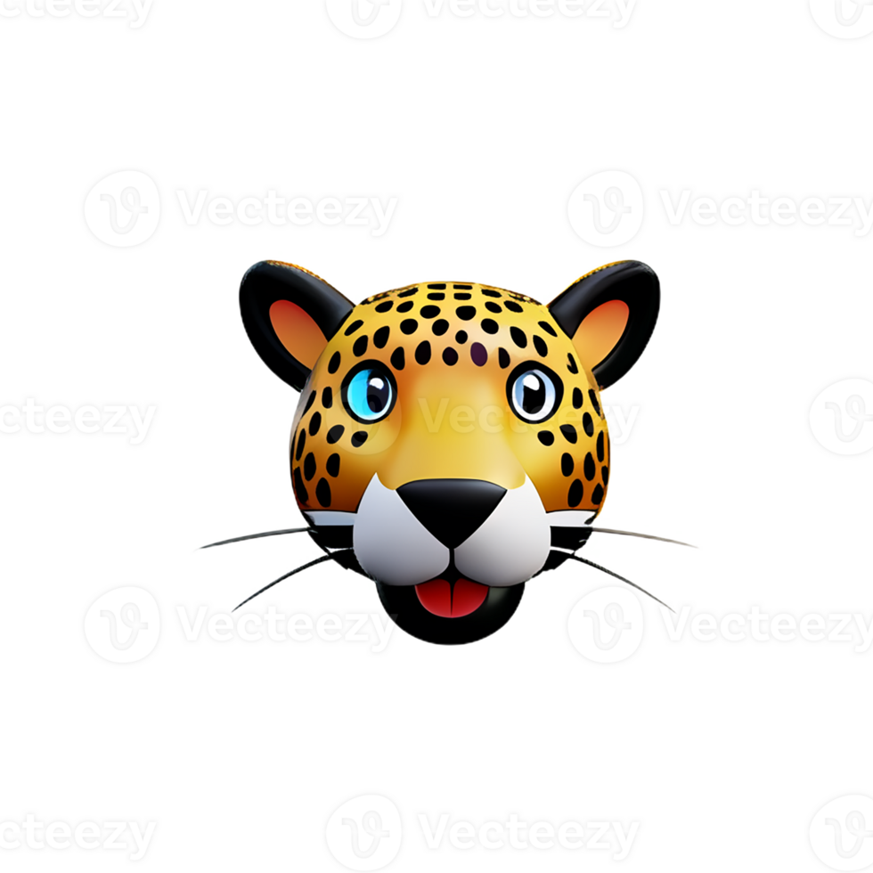 leopard 3d rendering icon illustration png