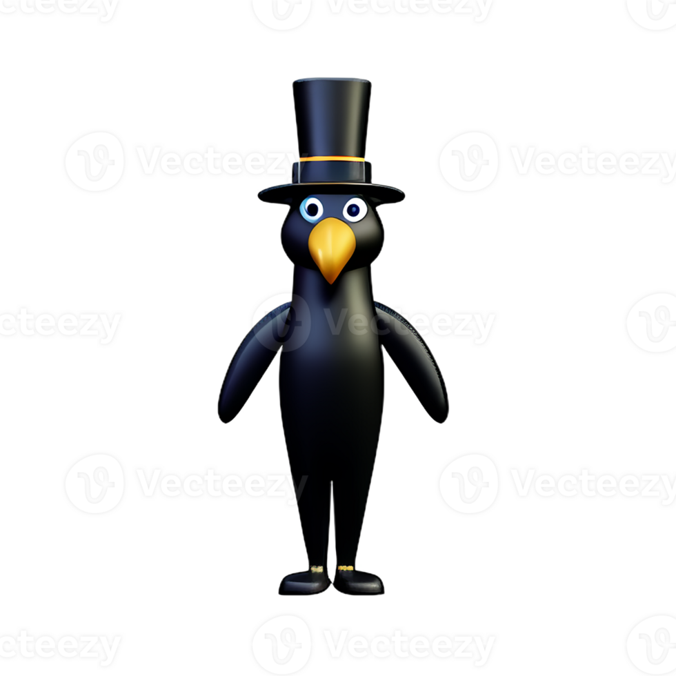 crow 3d rendering icon illustration png