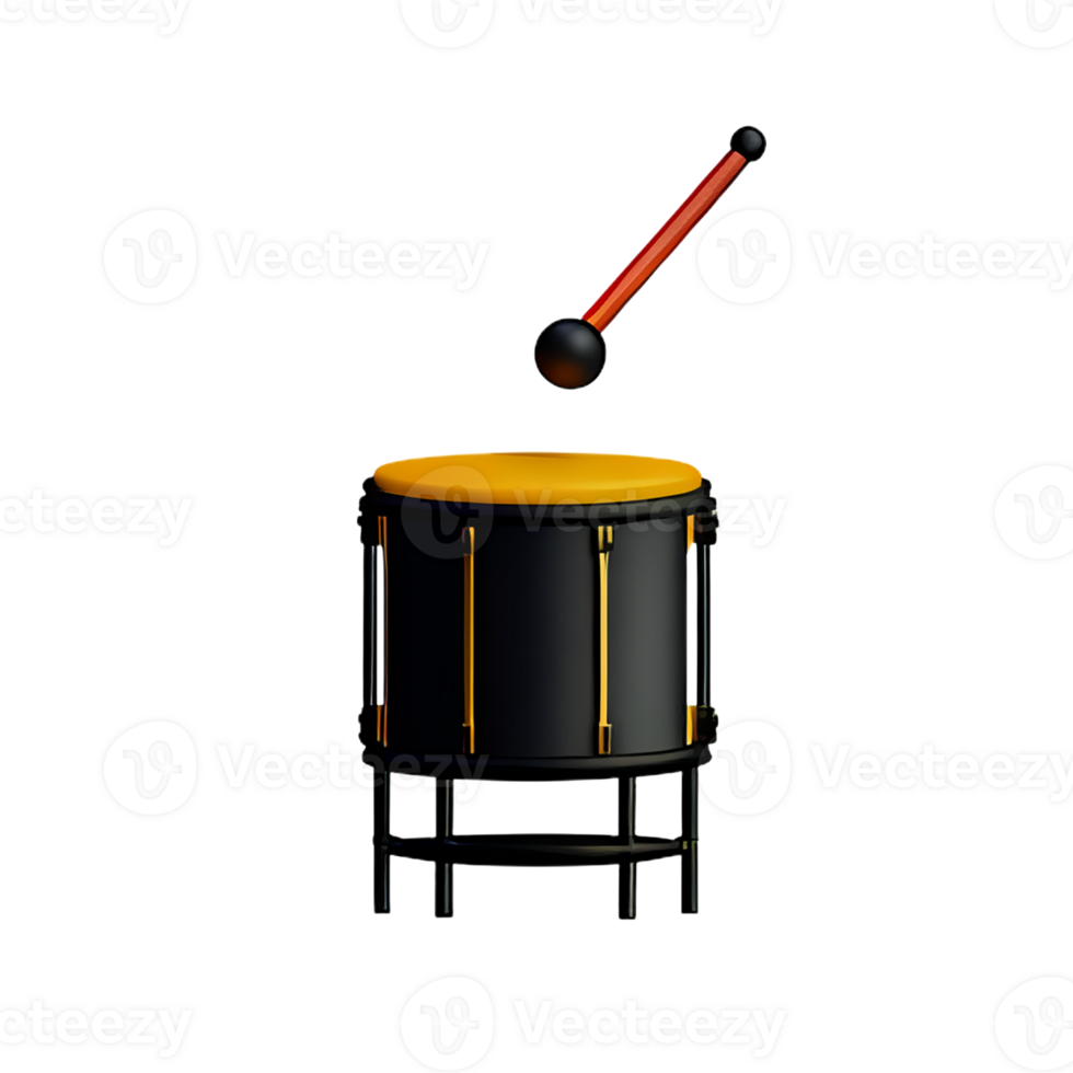drum 3d rendering icon illustration png