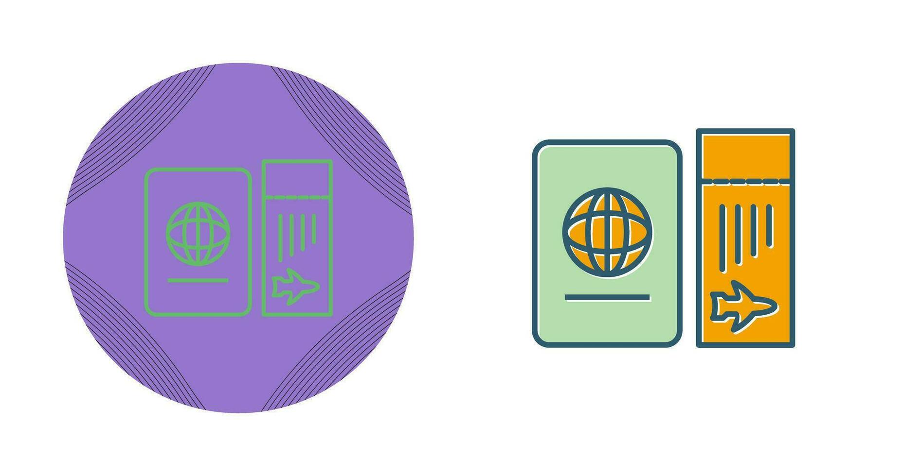 Ticket and Passport Vector Icon