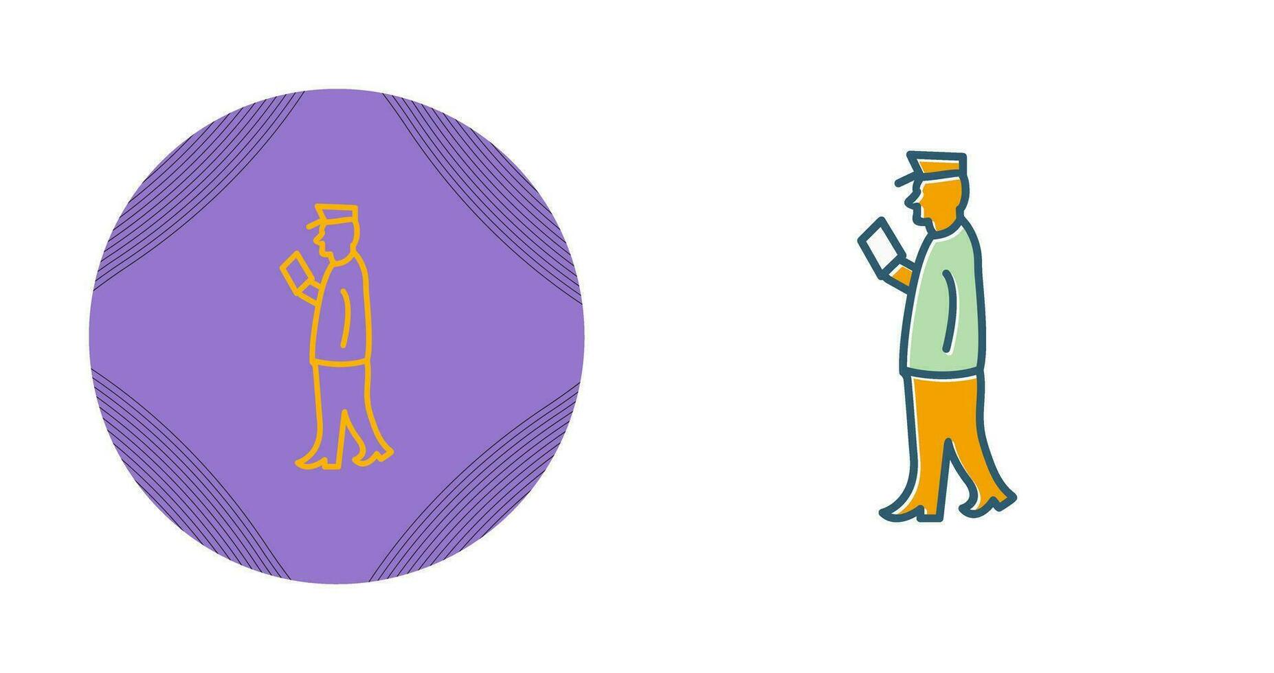 Guard Checking Passport Vector Icon