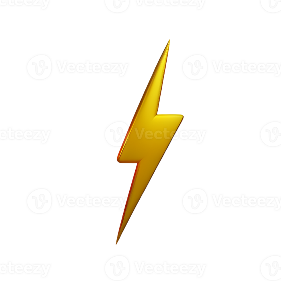 lightning bolt 3d rendering icon illustration png