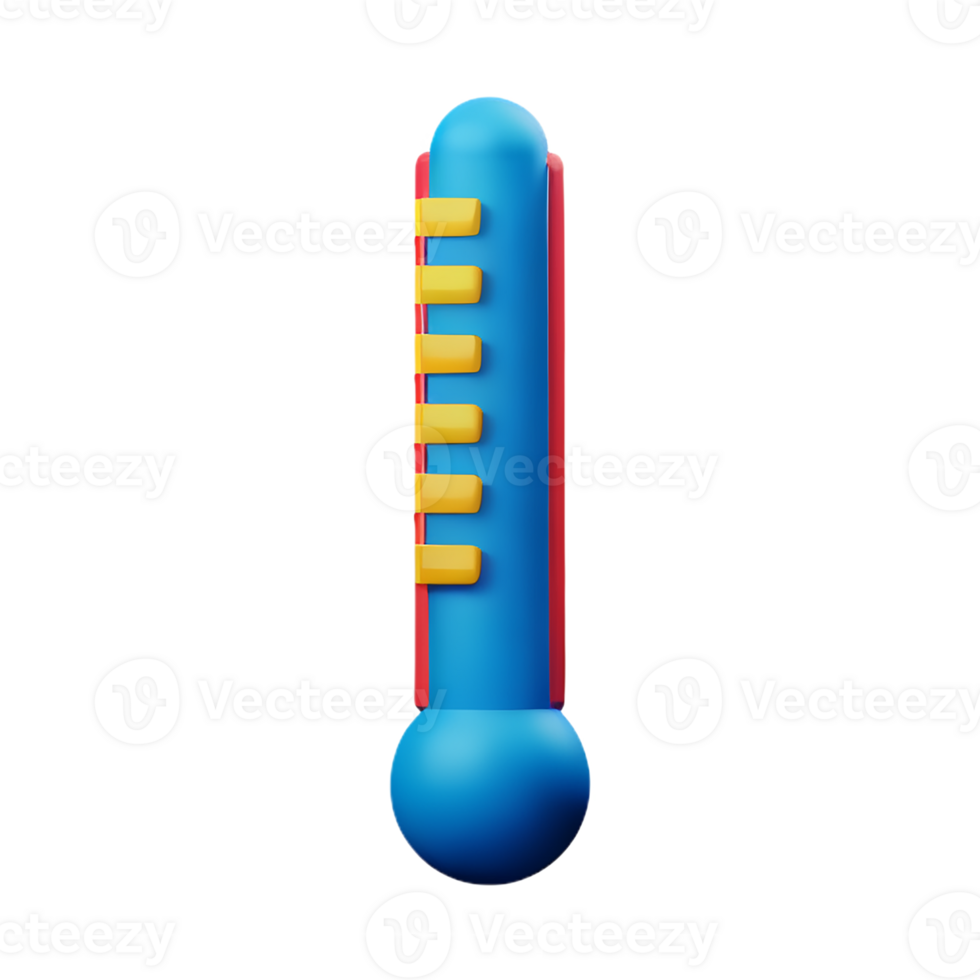 thermometer 3d rendering icon illustration png