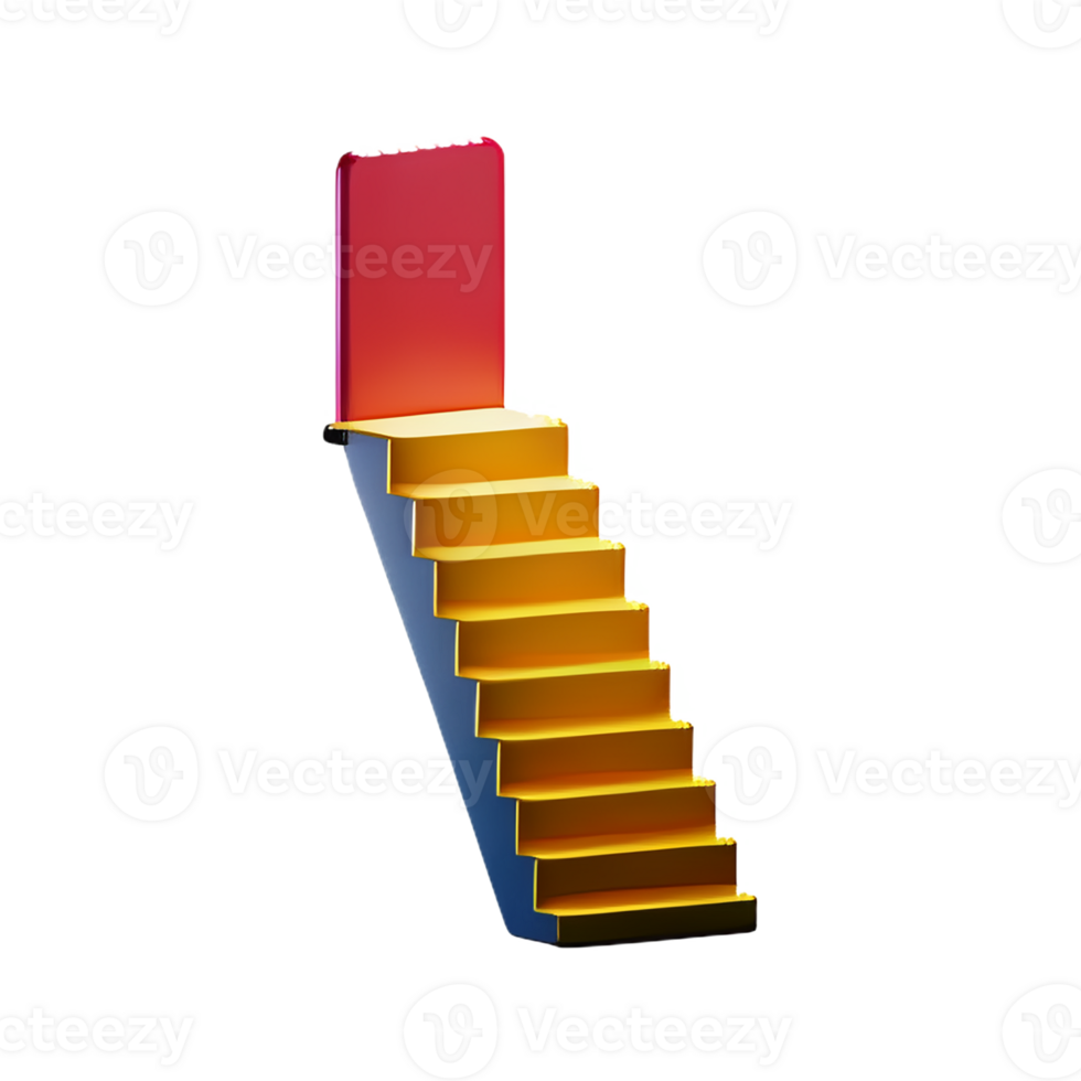 stairs 3d rendering icon illustration png