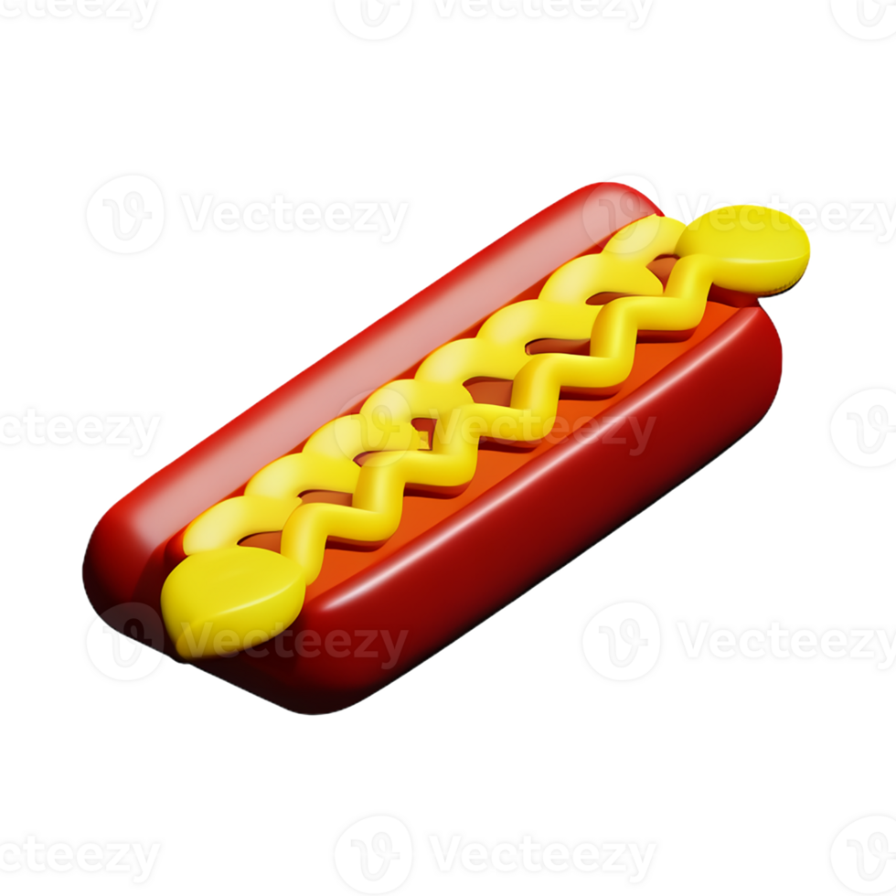 hot dog 3d rendering icon illustration png