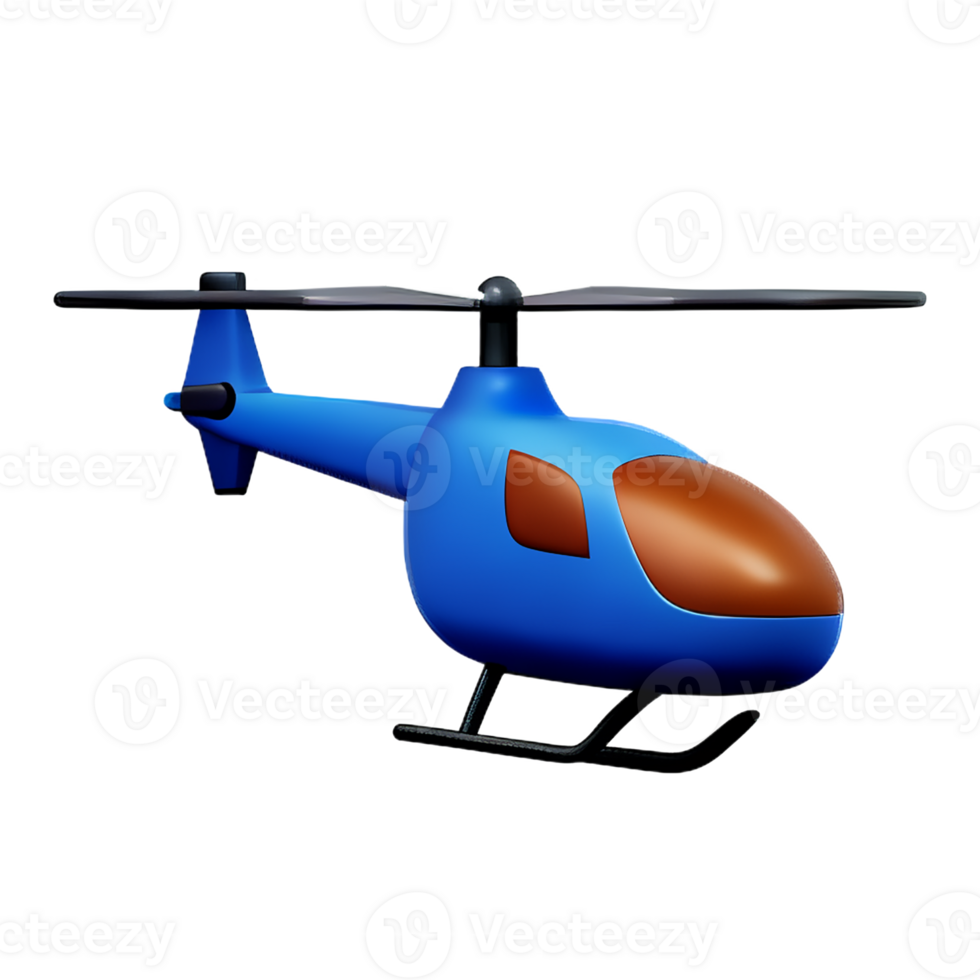 helicopter 3d rendering icon illustration png