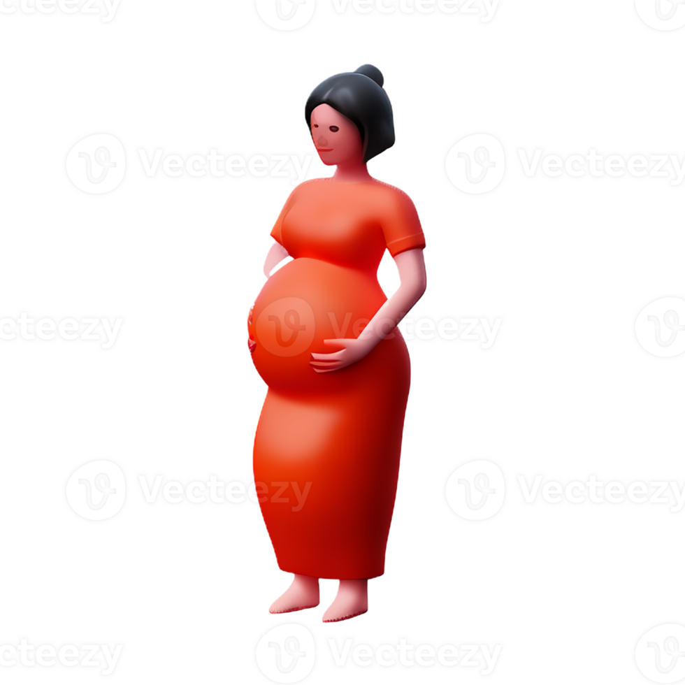 zwanger 3d renderen icoon illustratie png