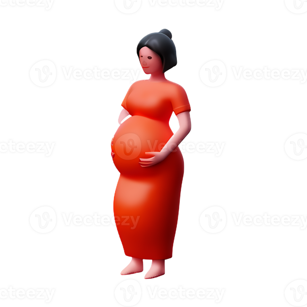 pregnant 3d rendering icon illustration png