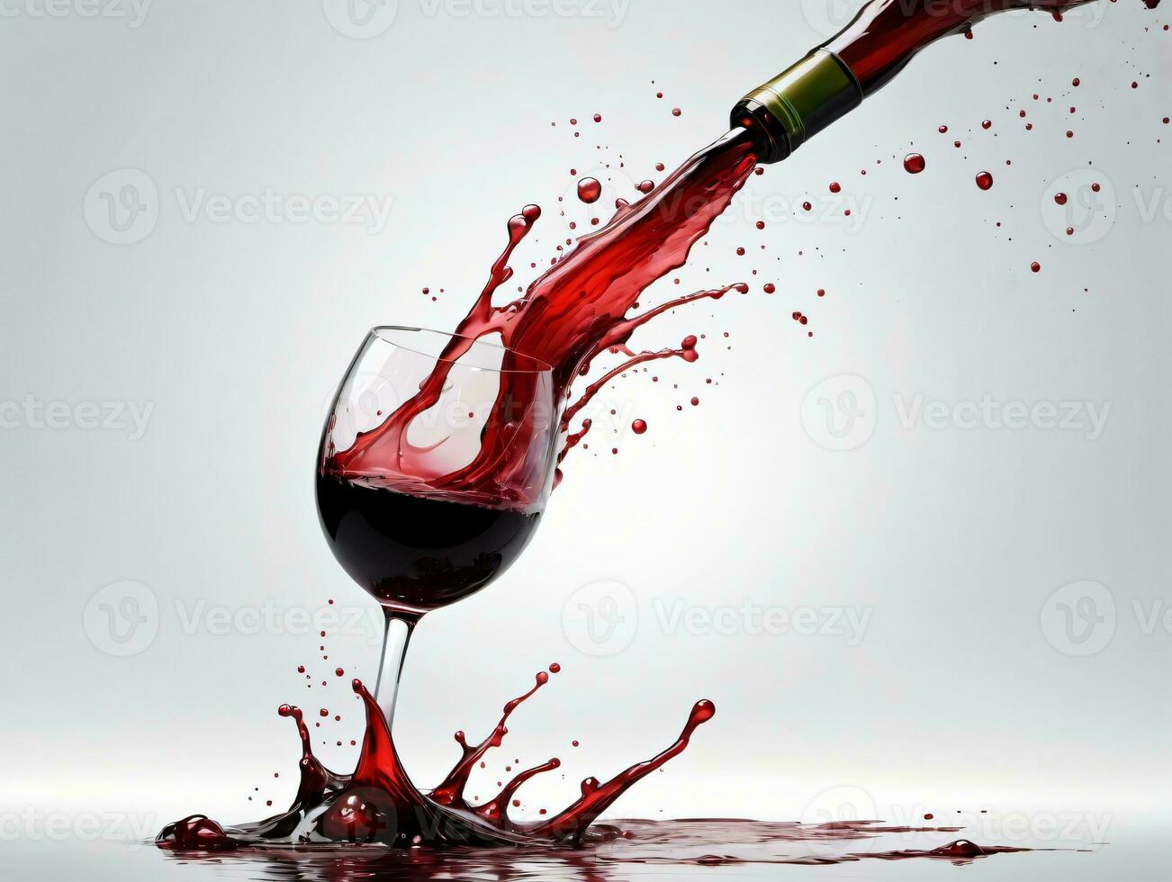 A Red Wine Being Poured Into A Glass. AI Generated photo