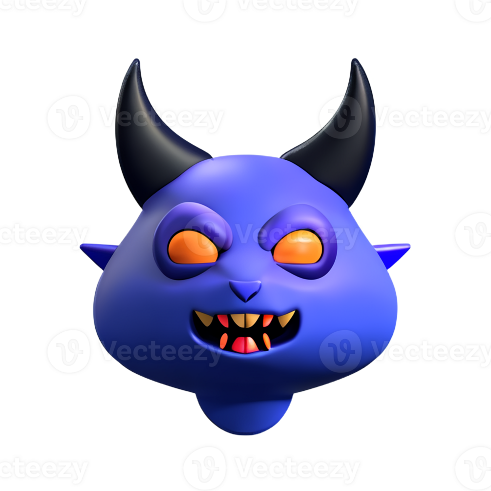 demon 3d rendering icon illustration png