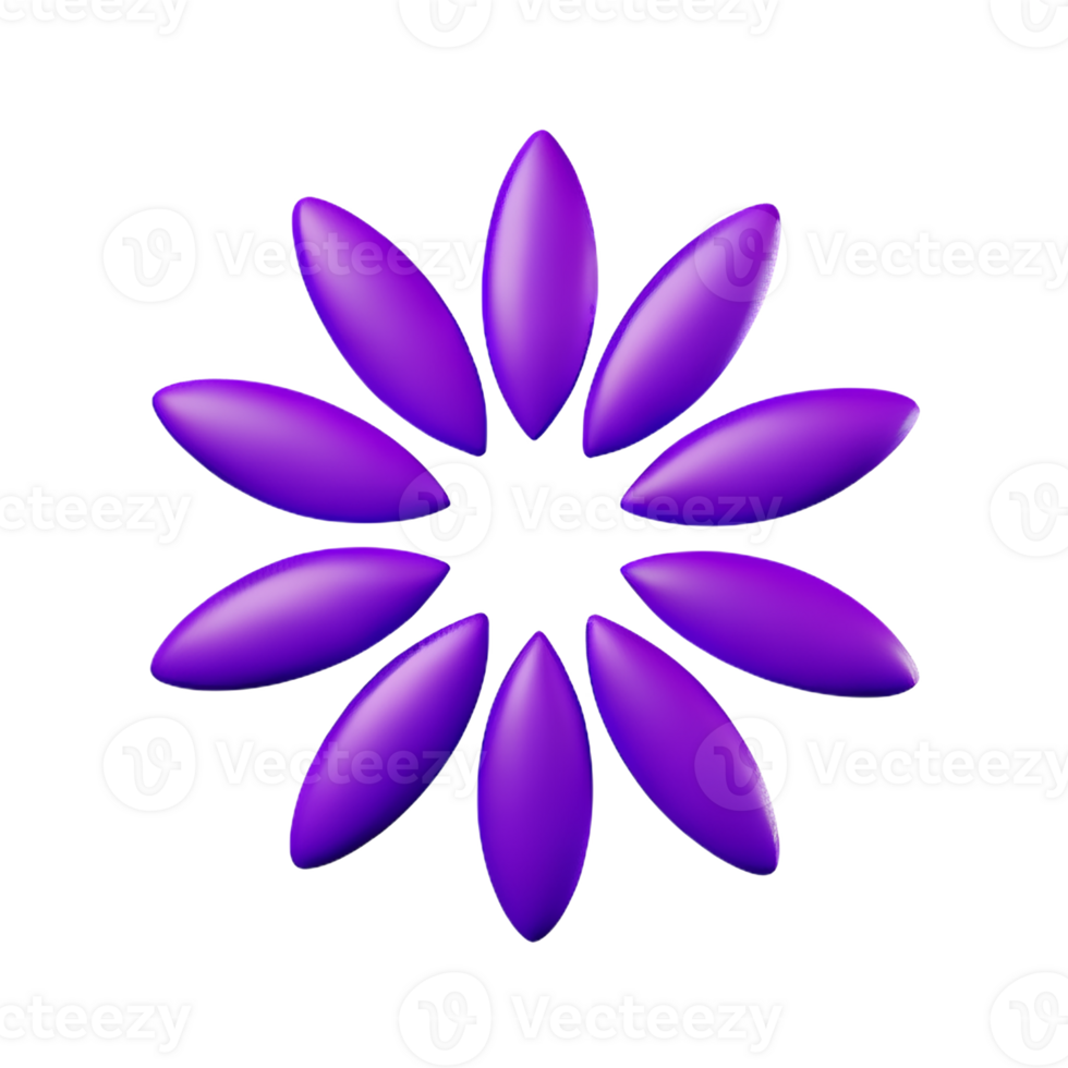 purple flower 3d rendering icon illustration png