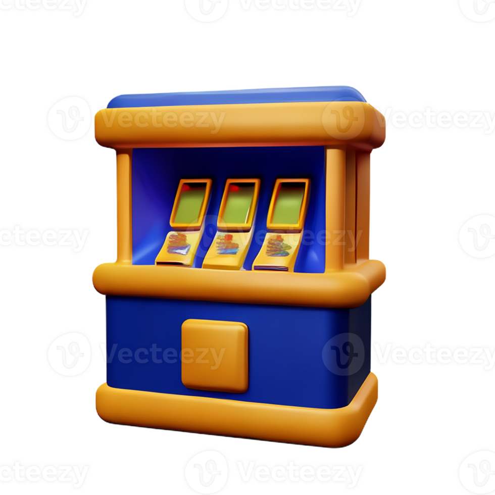 slot machine 3d rendering icon illustration png