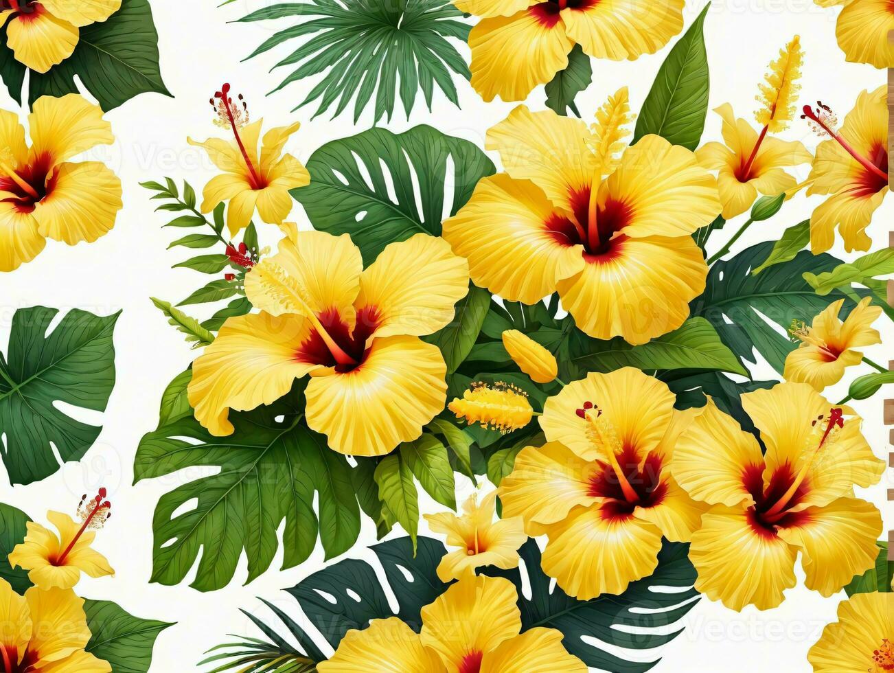 A Bunch Of Yellow Flowers On A White Background. AI Generated photo