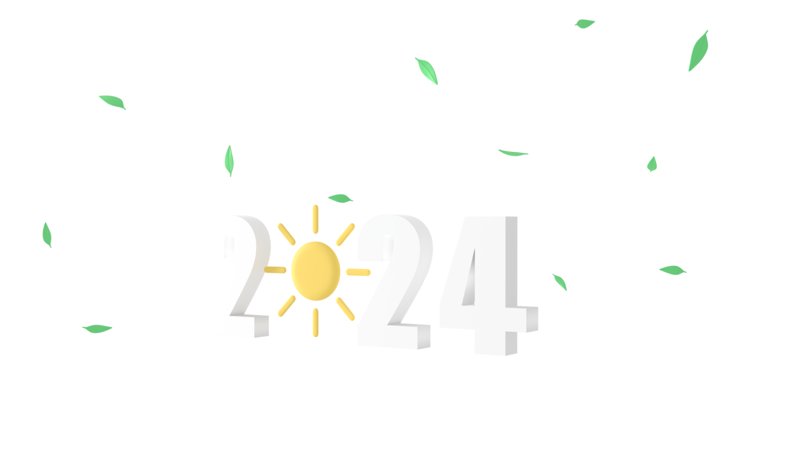 3d rendering Solar panel on the green earth.Clean energy and eco friendly background. ecology and environment concept.Happy new year 2024 concept png illustration.
