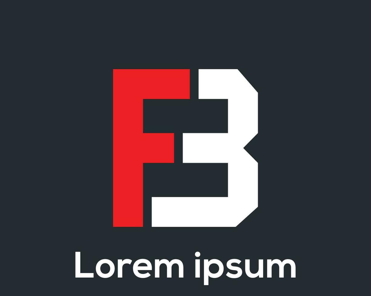 Square Shape Alphabet letter 'FB' Logo Design Illustration Template. vector