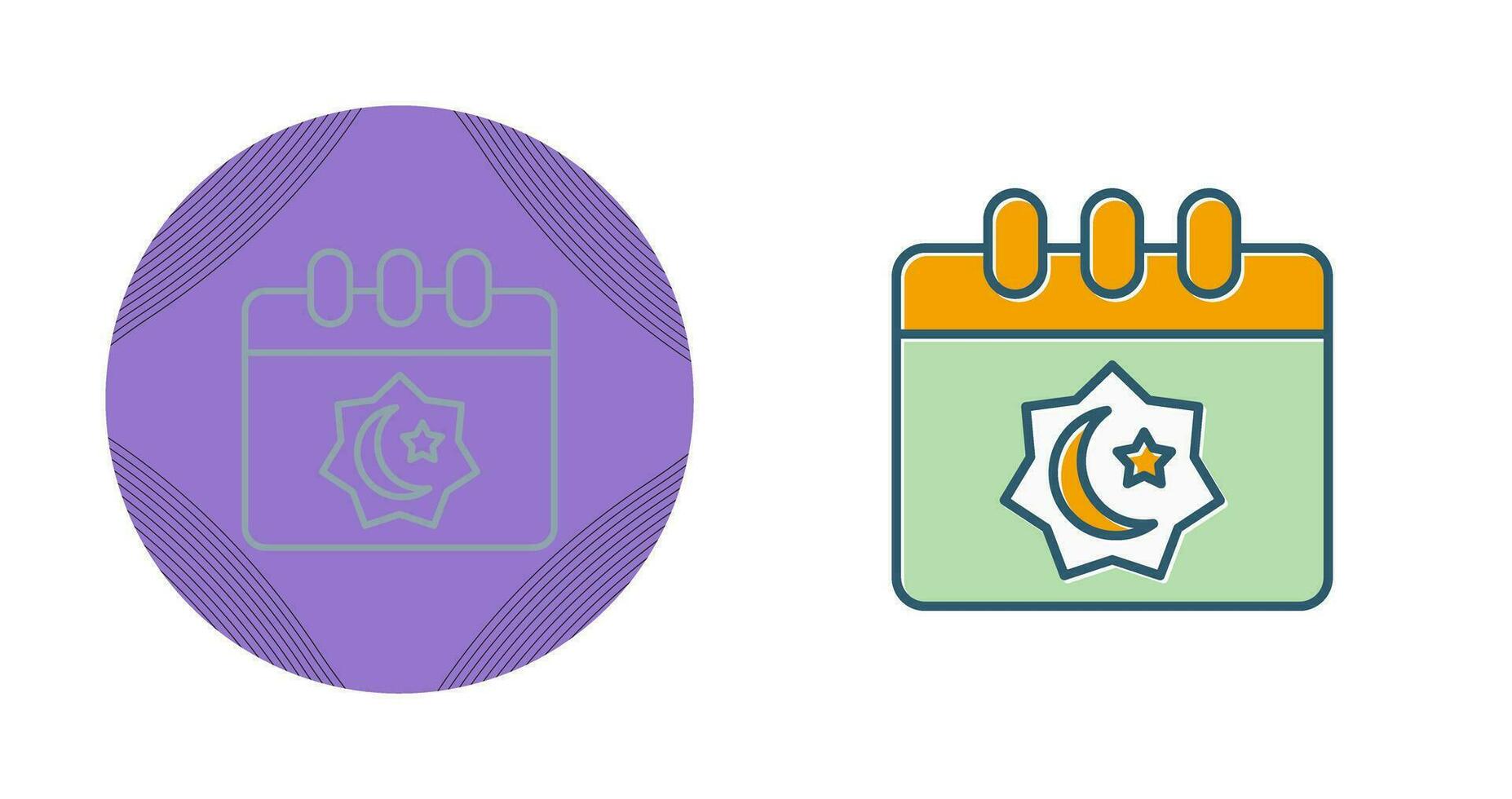 icono de vector de calendario islámico