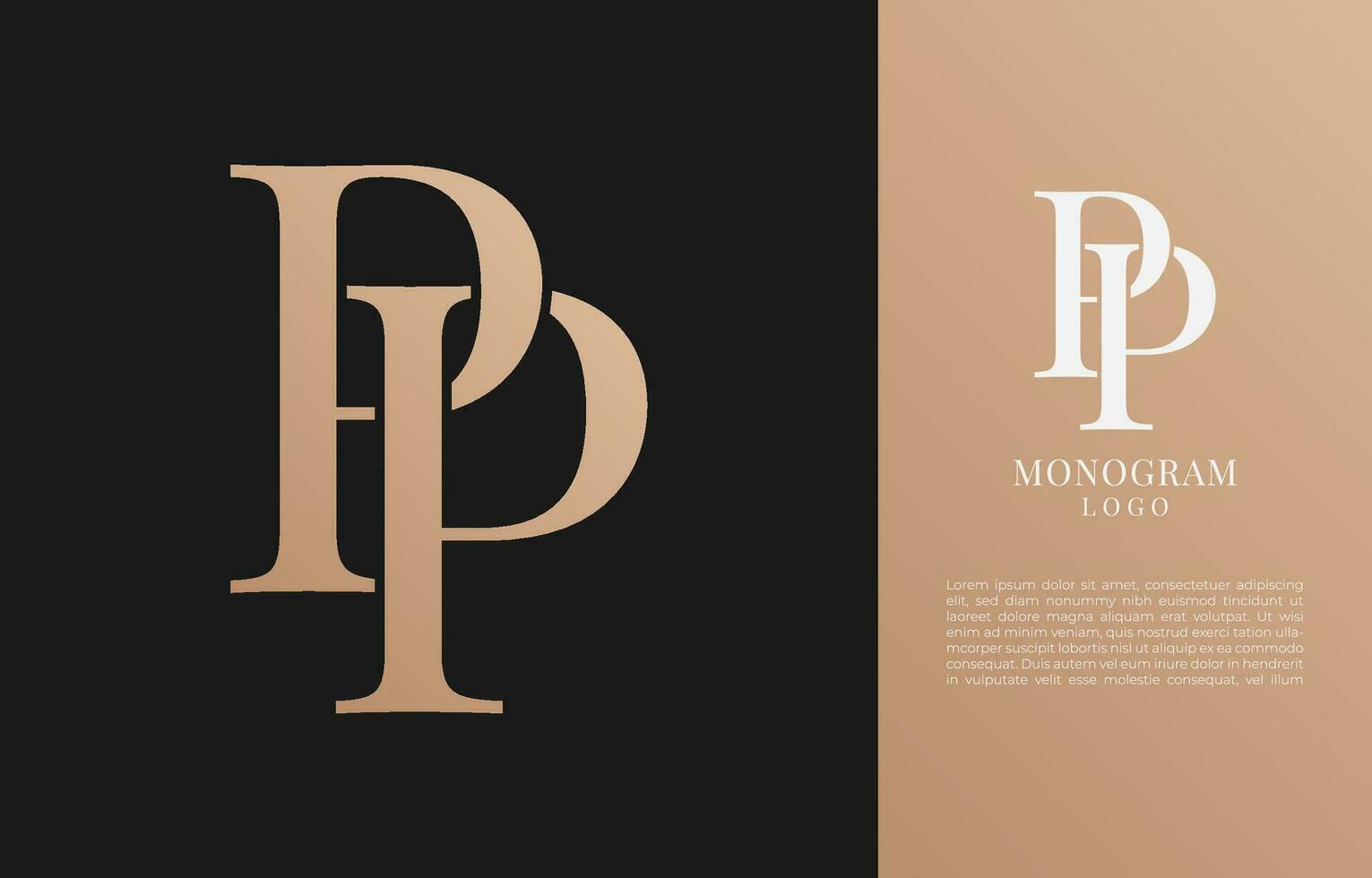 minimalist PP initial letter vintage brand and logo vector