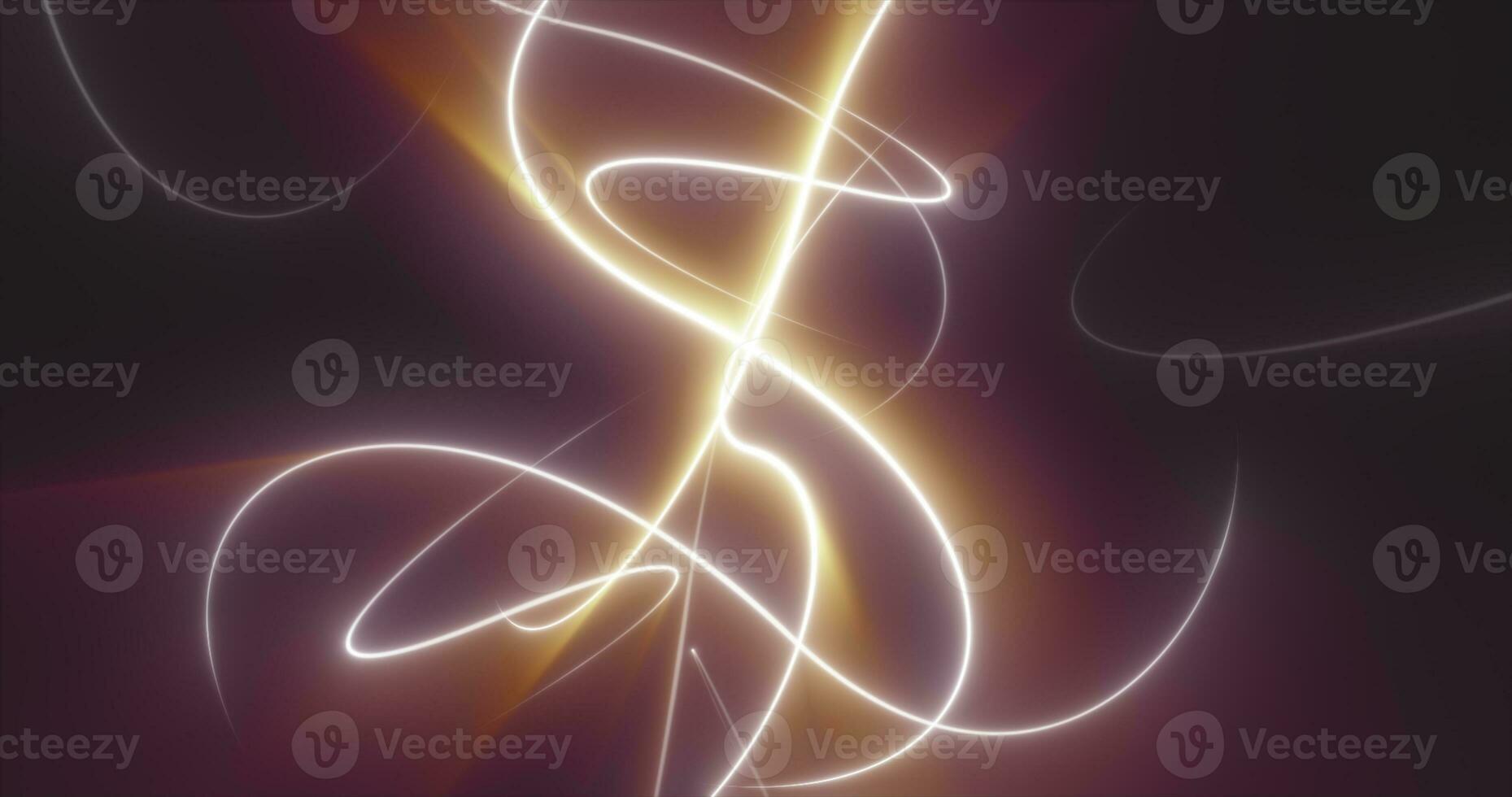 Abstract multicolored glowing bright magical energy lines on a black background photo