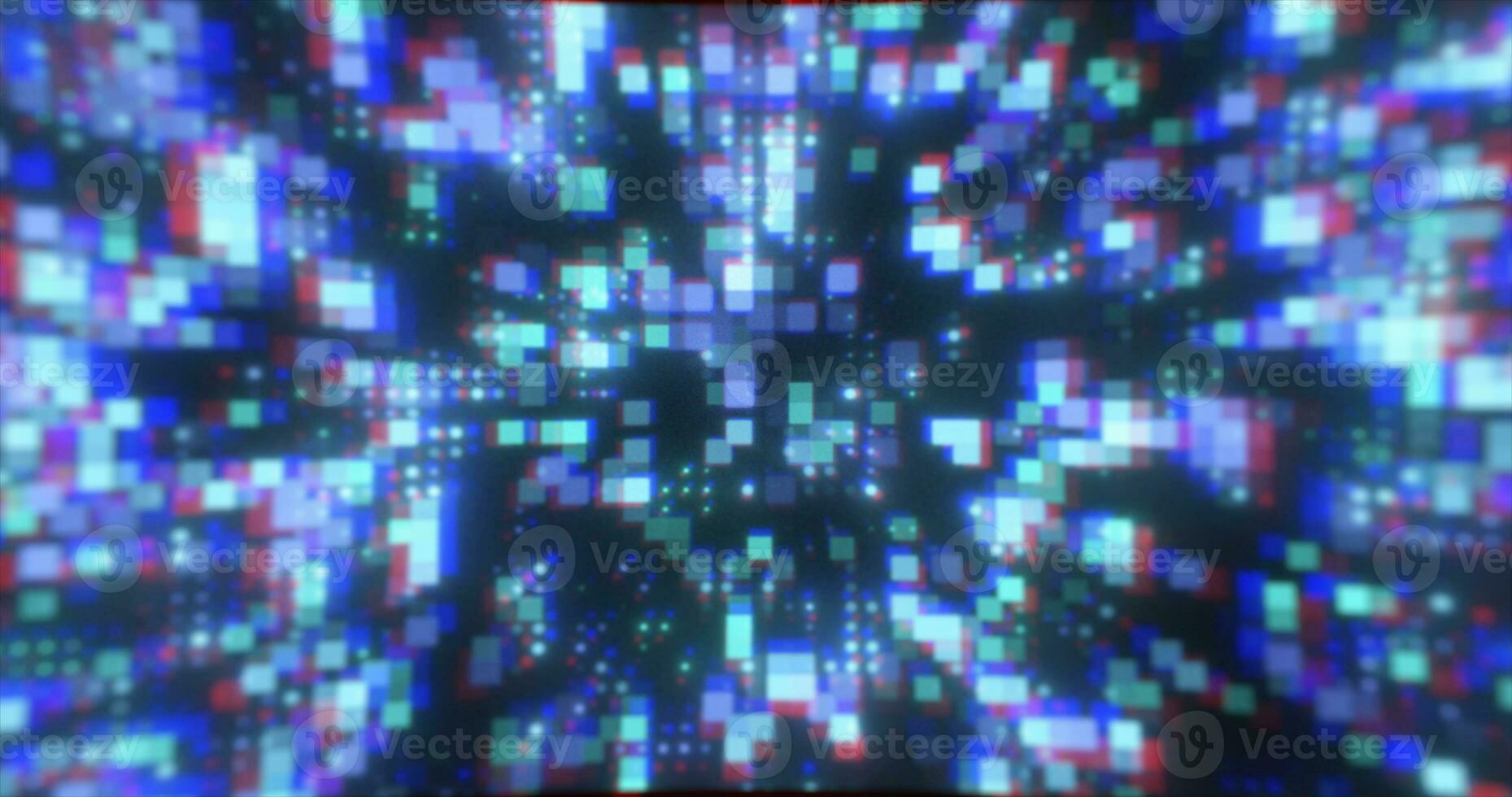 Abstract blue futuristic hi-tech energy particles dots and squares magical bright glowing background photo