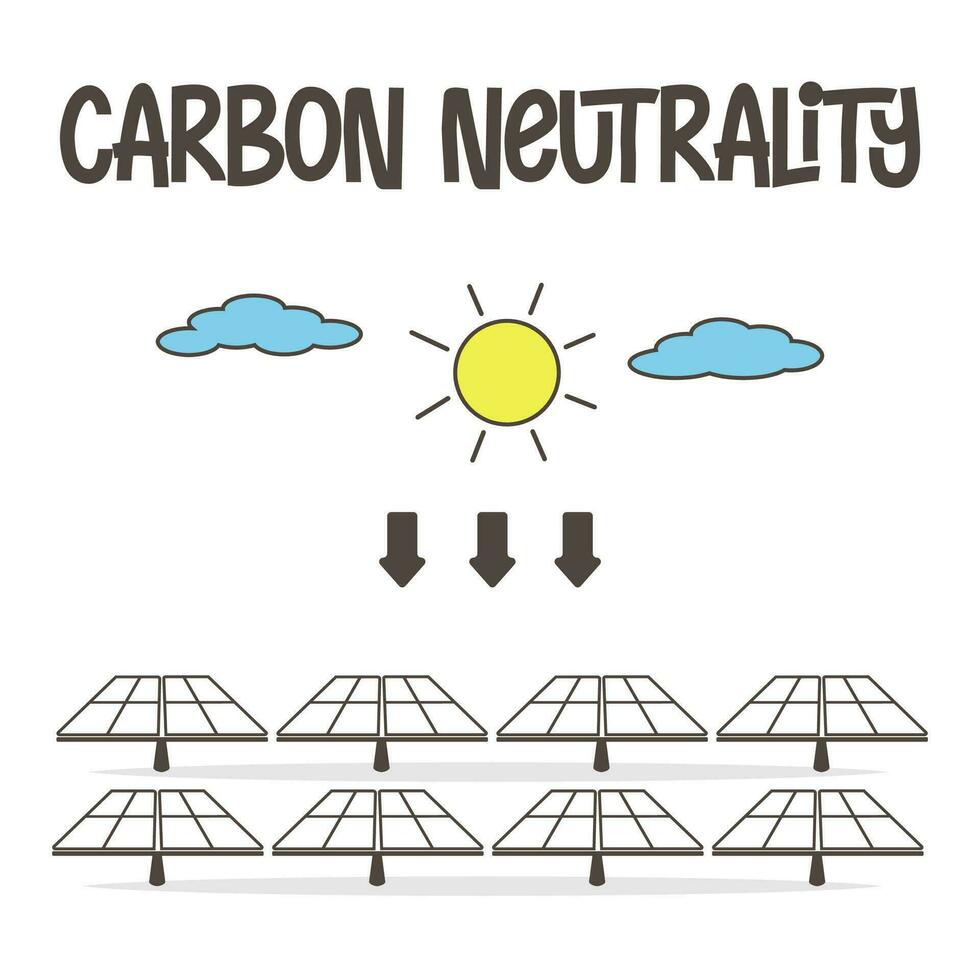 Eco clean energy from sun with solar cell. vector