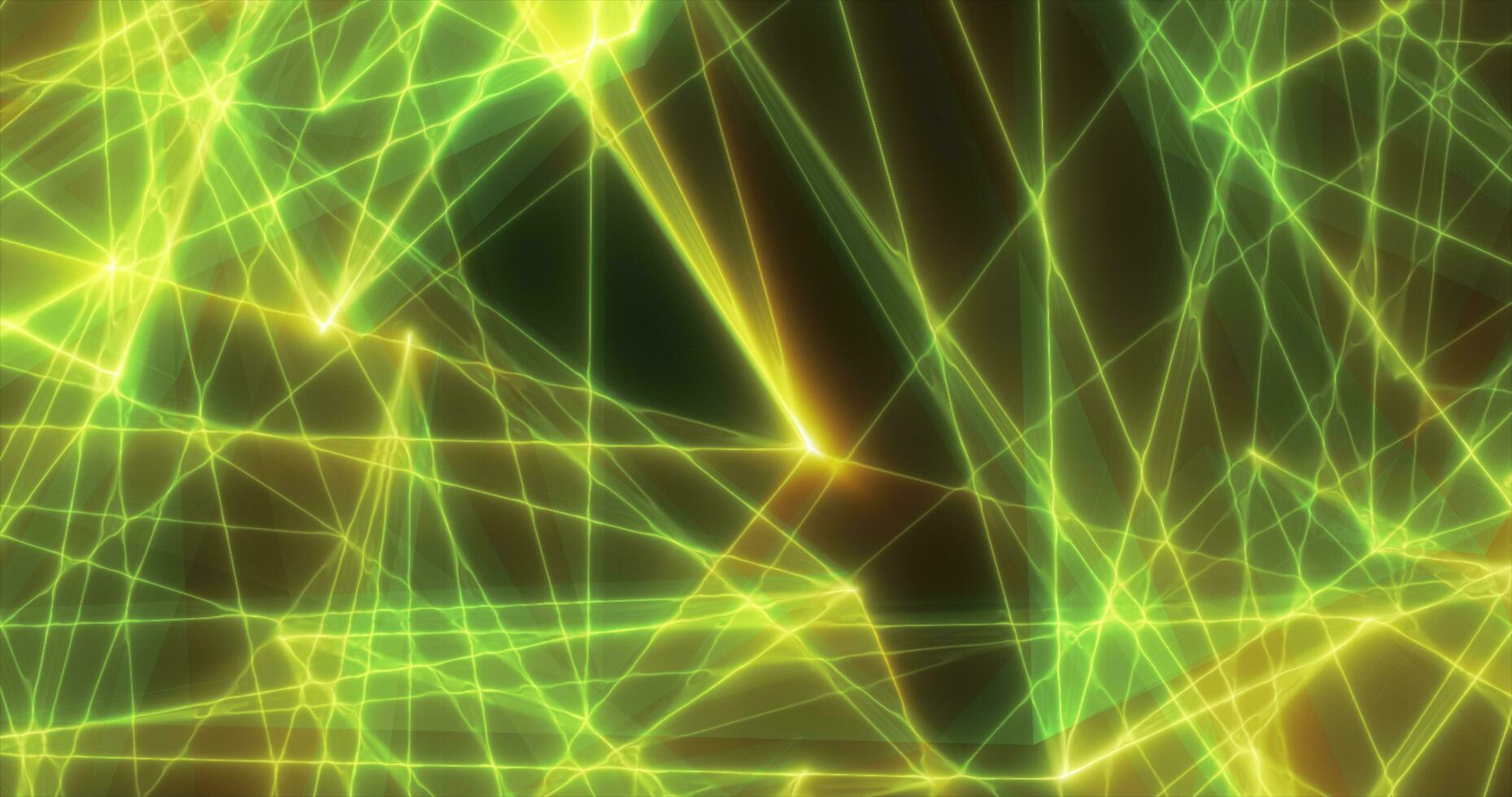 Abstract green energy lines triangles magical bright glowing futuristic hi-tech background photo