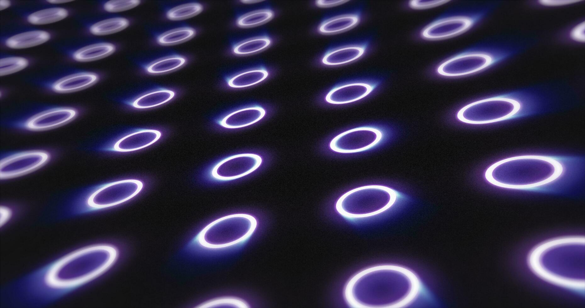 Abstract purple pattern of glowing geometric circles loop futuristic hi-tech black background photo