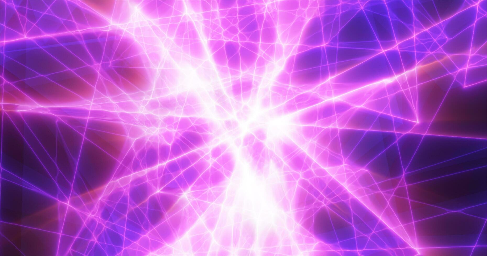 Abstract purple energy lines triangles magical bright glowing futuristic hi-tech background photo