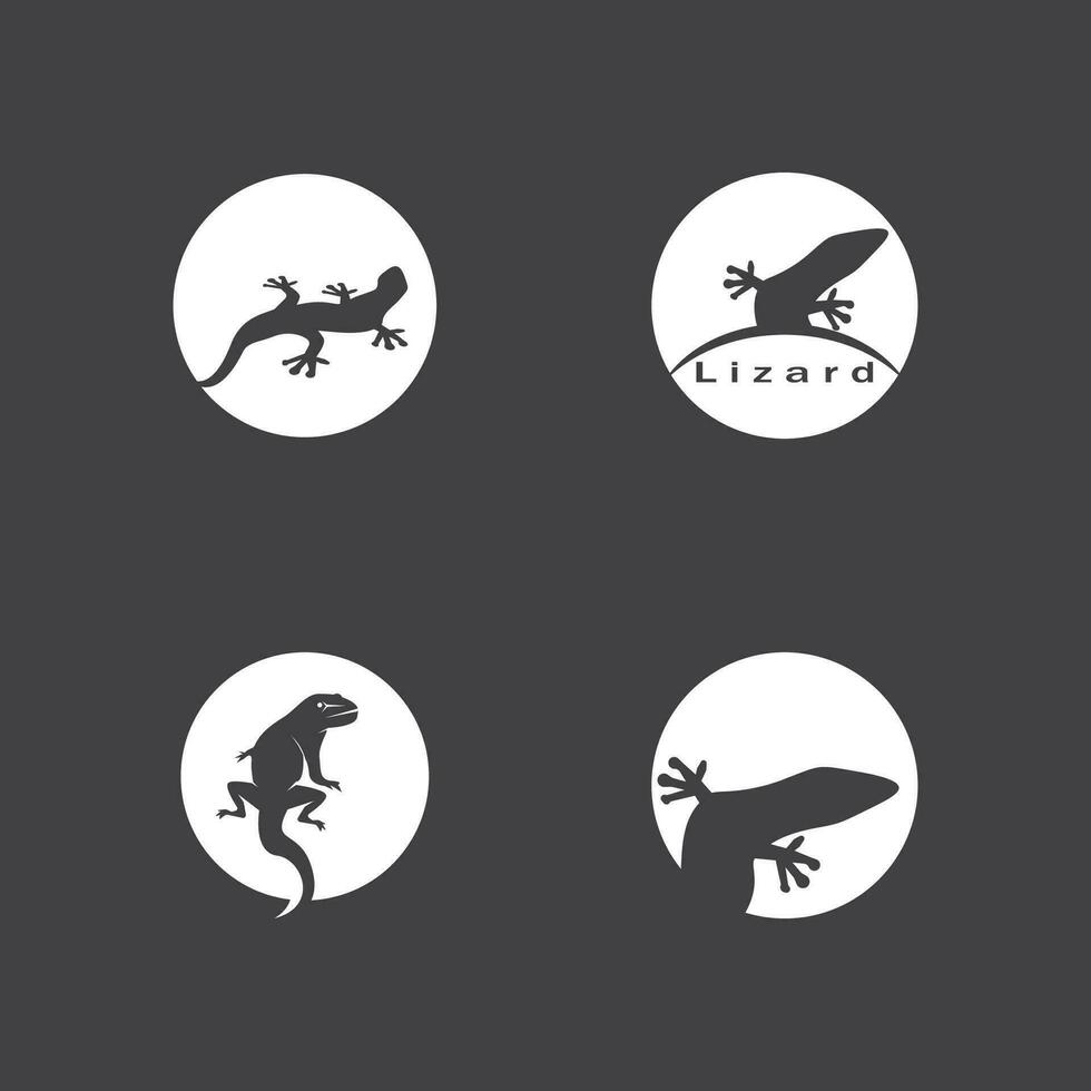 Lizard icon silhouette logo symbol vector