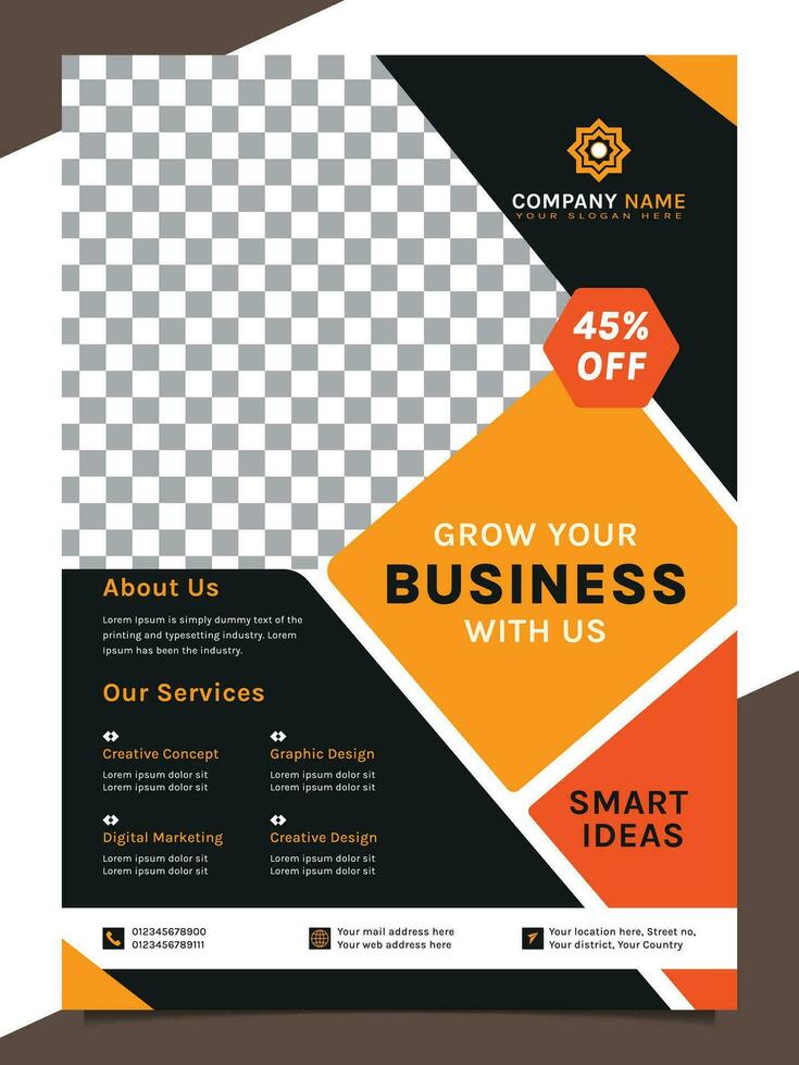 Vector elemental concept business flyer template design