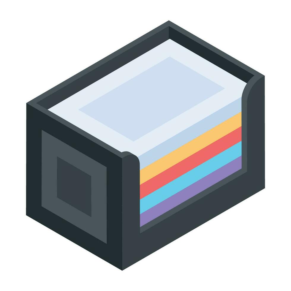 An icon of files organizer in isometric style vector