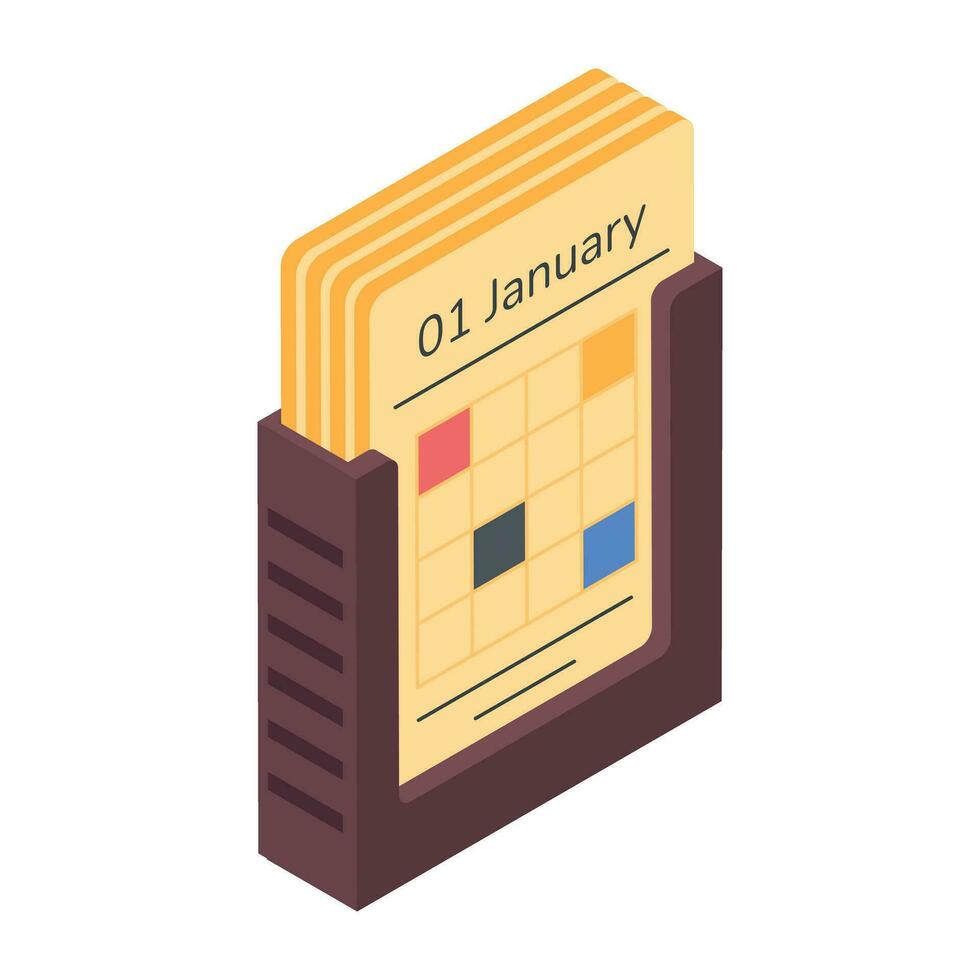 Trendy book box isometric icon vector