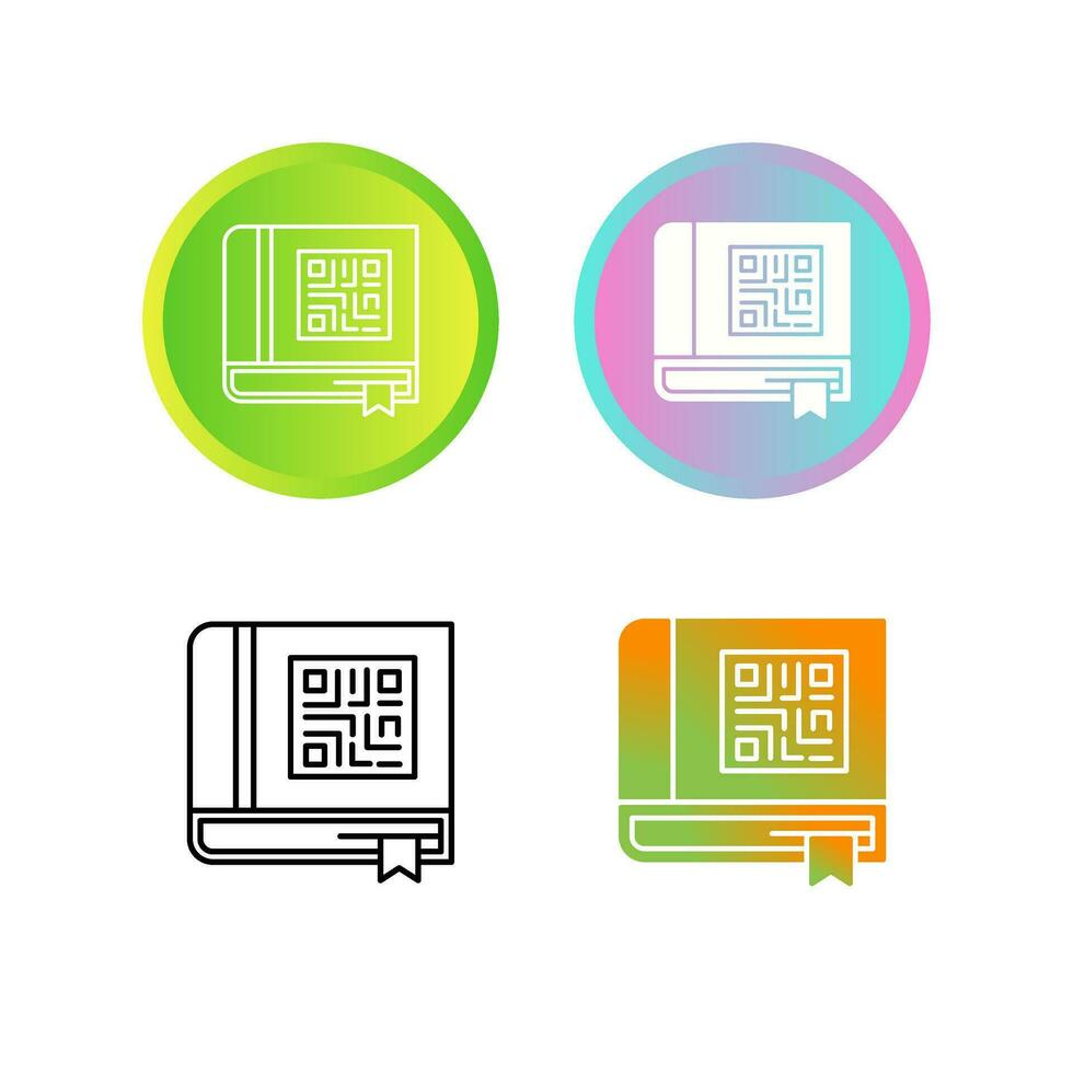 icono de vector de libro qr