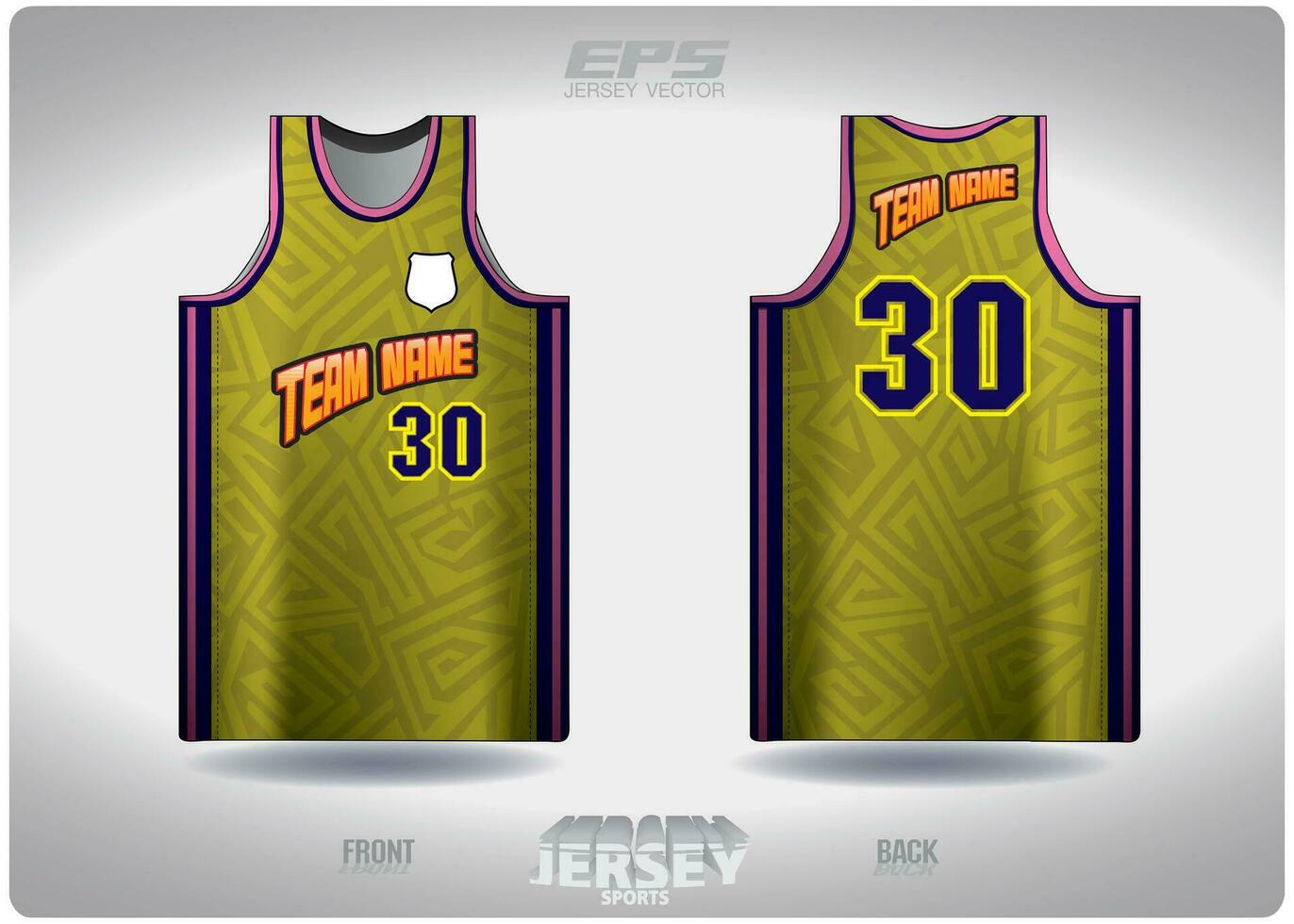 Yellow Basketball Jersey Or Sport Uniform Template Design For Basketball  Club Front And Back View Sport Tshirt Design Tank Top Tshirt Mock Up With  Basketball Flat Design Vector Stock Illustration - Download