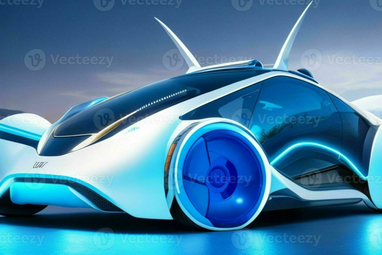 car in trendy futurism style. Pro Photo