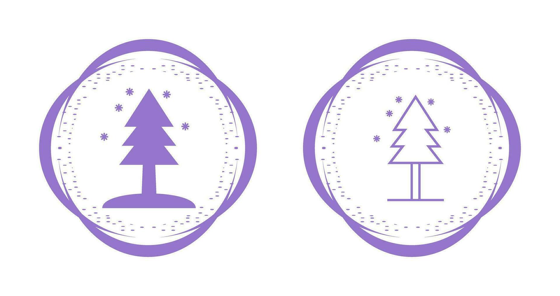 Tree in Snow Vector Icon