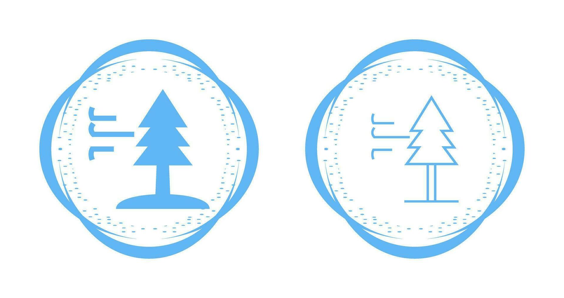 Tree with Wind Vector Icon