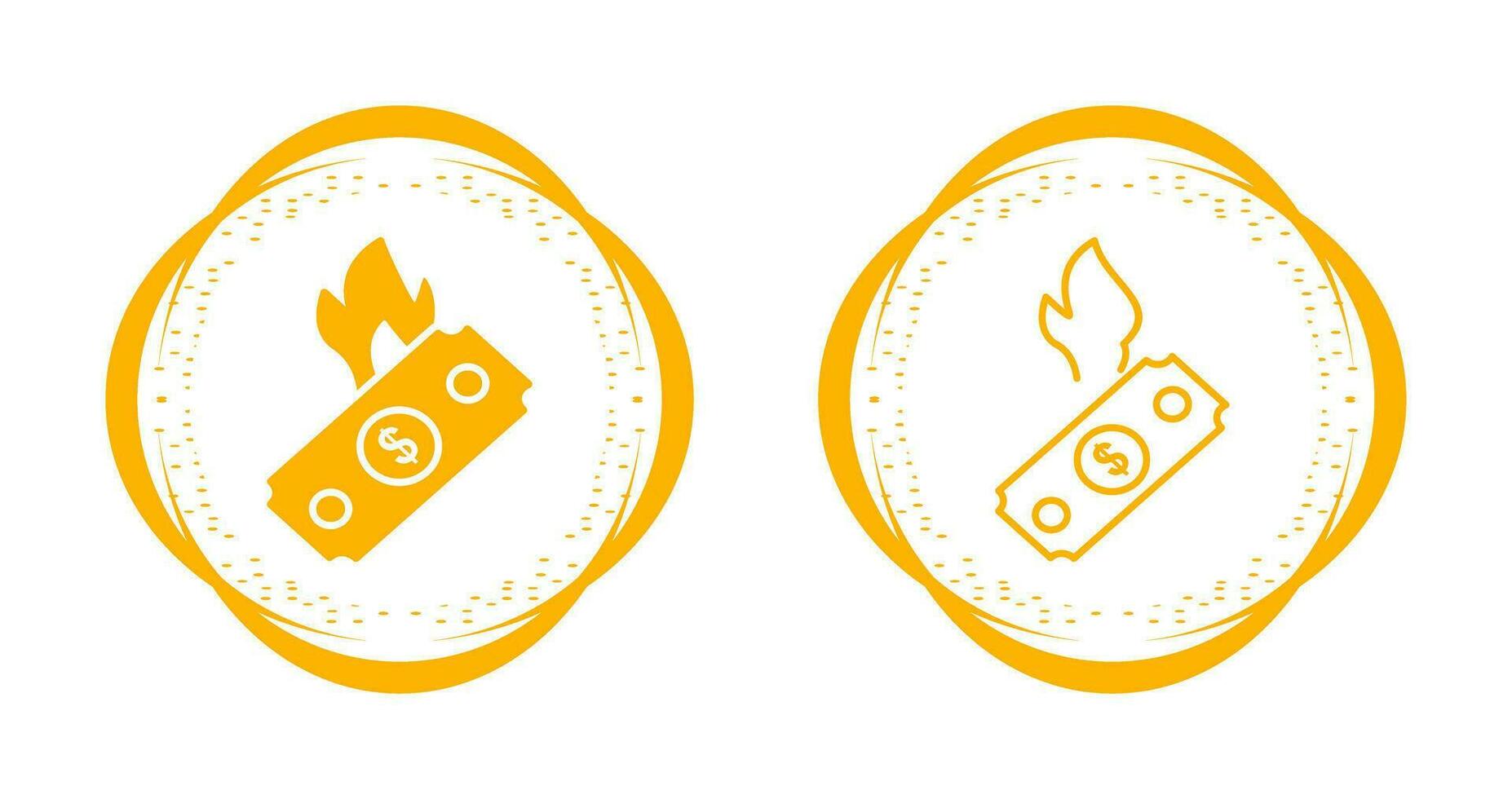 Dollar on Fire Vector Icon