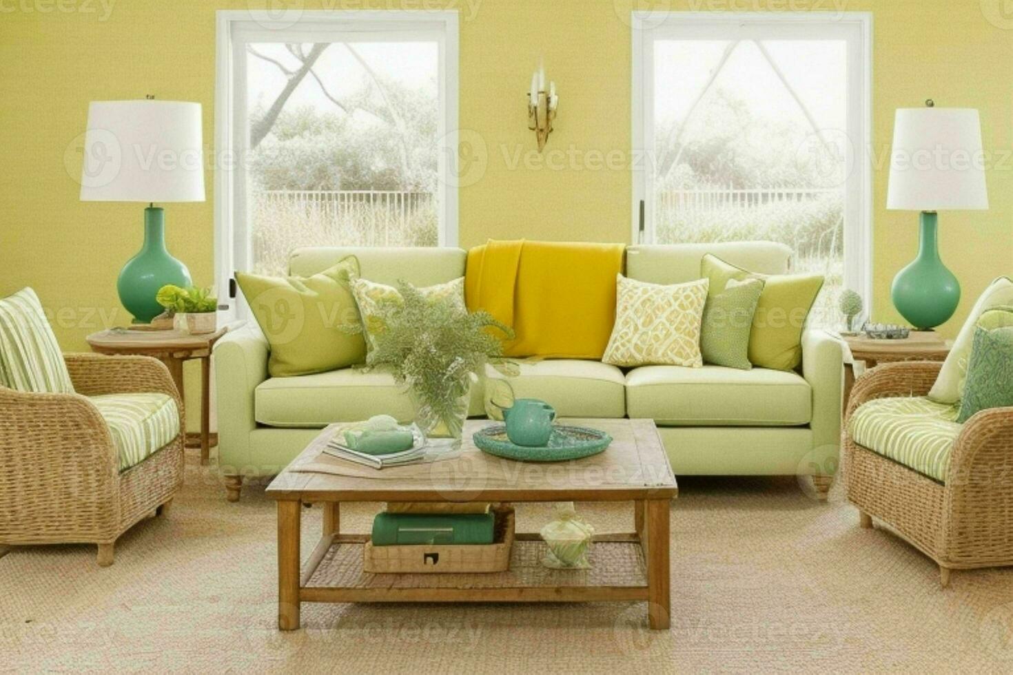 Beach style living room design. Pro Photo