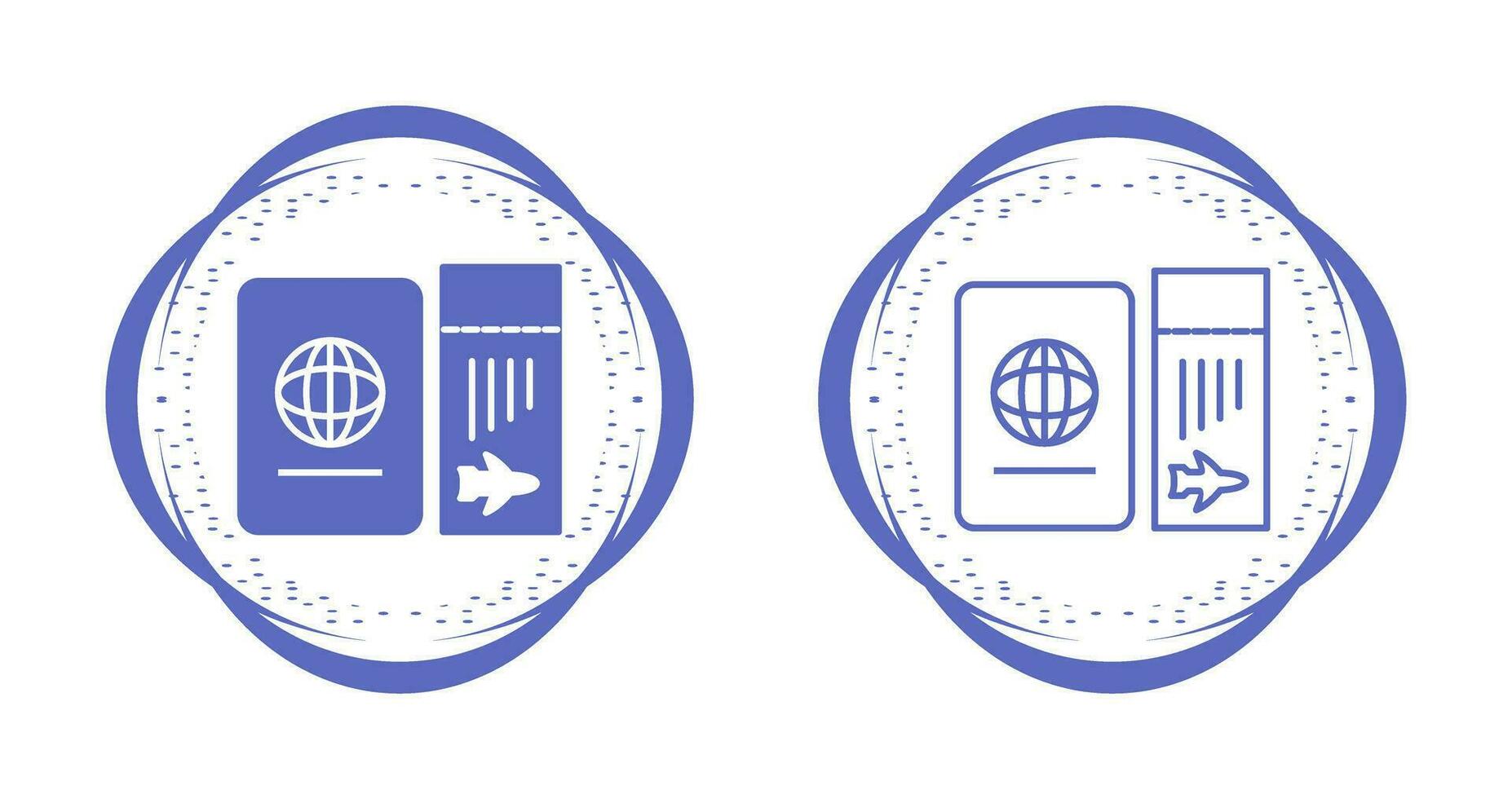 Ticket and Passport Vector Icon