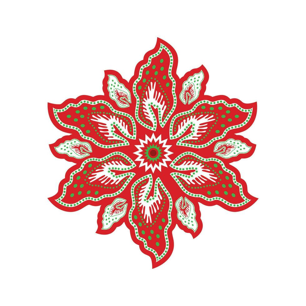 Javanese Batik flowers icon Seamless Pattern vector image
