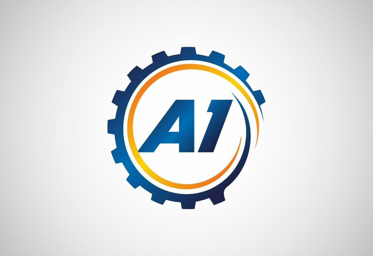 Initial letter AI modern logo design. Artificial intelligence icon vector illustration